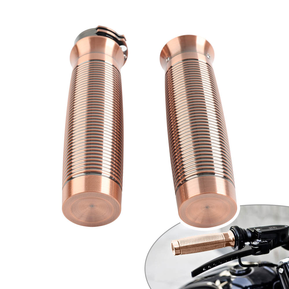 1&Prime; 25mm Hand Grips Pair Fit For Harley Sportsters Bobber Chopper Custom Copper