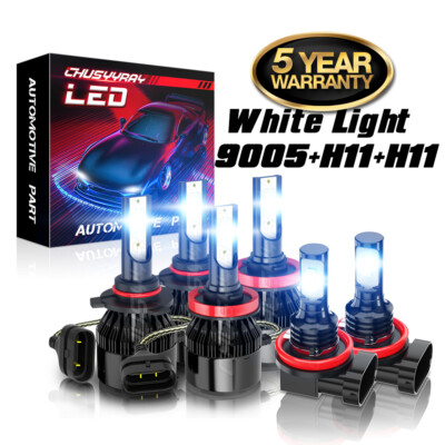 LED Headlight Hi&Lo Beam+Fog Light Bulbs kit For Ford Edge 2007-2019 2010 6000K