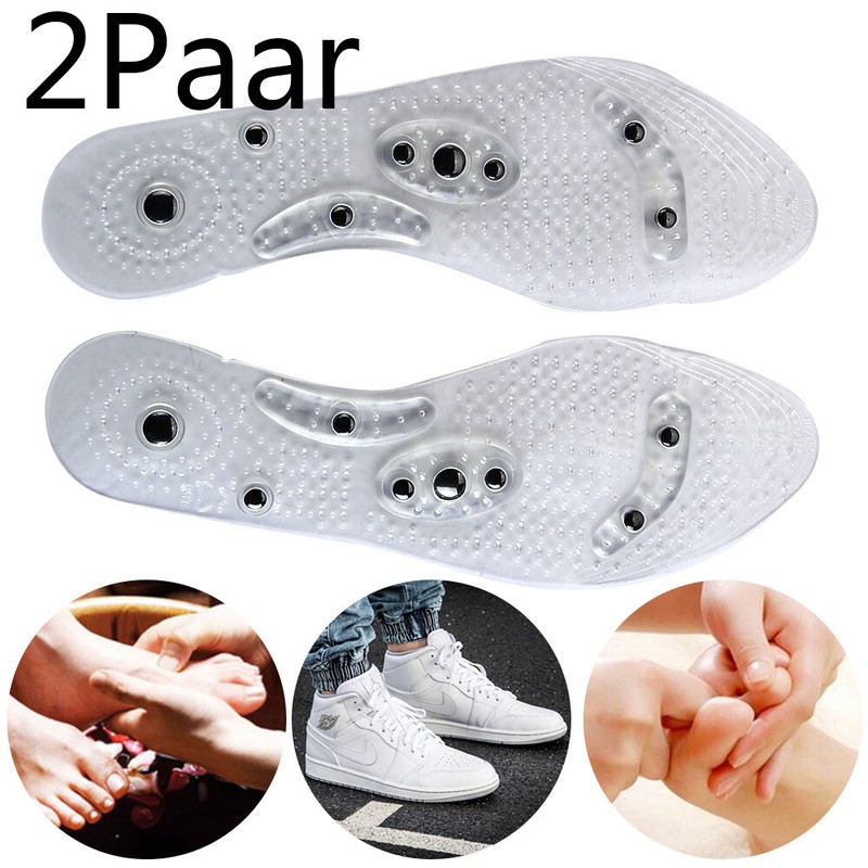 2 Paar Magnetische orthopädische Sport Einlegesohlen Massage Sohle Akupressur