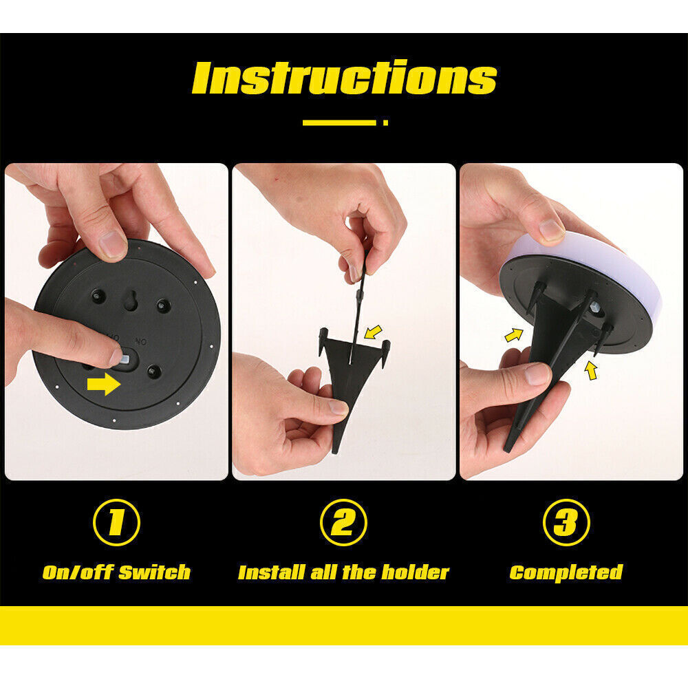 Solar Powered Buried Lights 8 LED Under Ground Lamp Outdoor Lawn Garden Decking