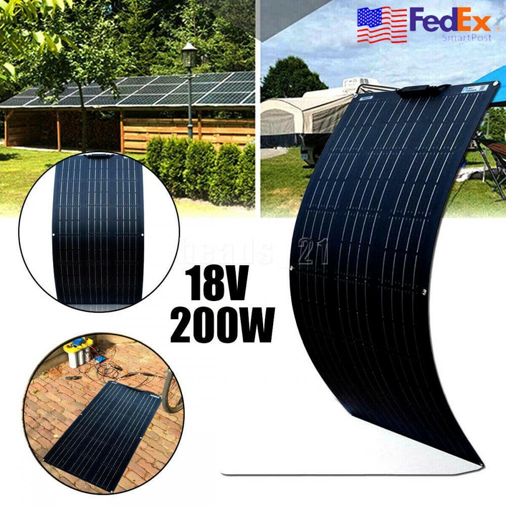 200W 18V Flexible Monocrystalline Solar Panel Module Marine Boat RV Car US