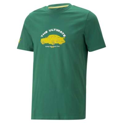 

Puma Pl Graphic Crew Neck Футболка с коротким рукавом Мужские зеленые повседневные топы 53823708, Зеленый, Puma Pl Graphic Crew Neck Short Sleeve T-Shirt