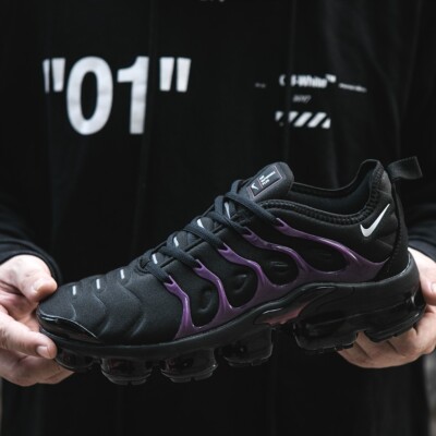 Nike Air VaporMax TN Plus men's black/purple air cushion shoes shipping free