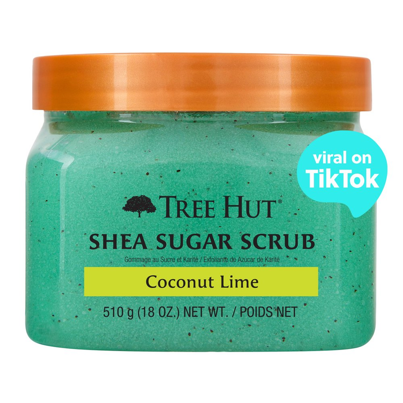 Tree Hut Coconut Lime Shea Sugar Exfoliating and Hydrating Body Scrub, 18 Oz.