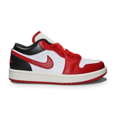 

Женские кроссовки Nike Air Jordan 1 Low — DC0774 160 — белые для спортзала, красный, черный парус, Белый