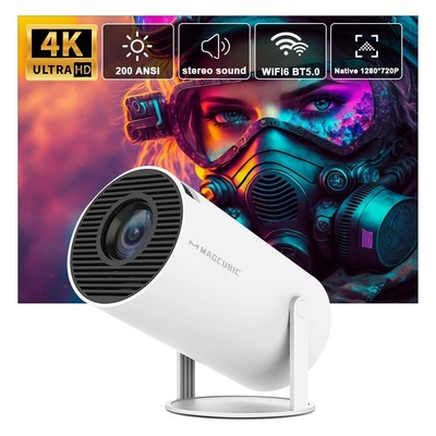 Transpeed Projector 4K With Android 11 System Cinema  Outdoor Portable Bundle