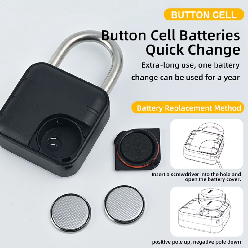Smart Door Pad Lock Electronic Fingerprint Padlock Keyless USB Rechargeable Quic