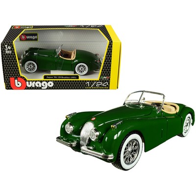 1951 Jaguar XK 120 Roadster Green 1/24 Diecast Model Car by Bburago 22018grn