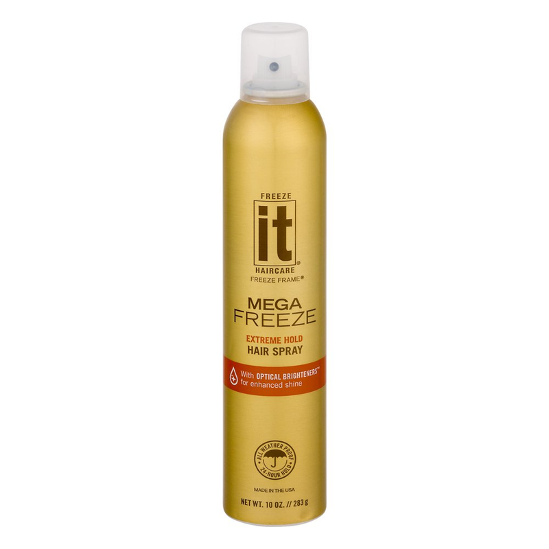 Freeze It Mega Freeze Hair Spray, Extreme Hold, Nourishing UV Protection,10 Oz