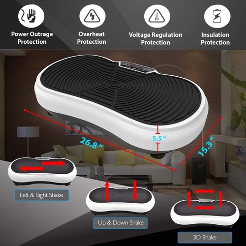 Hurtle Fitness Vibration Shaking Platfor -Workout Machine Exercise White 