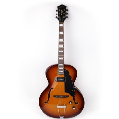 6-string electric jazz guitar in Sunburst f hole P90*1 Pickups