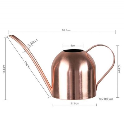 Dyiom Watering Can 3.7''x8.6''x5'' Stainless Steel Copper Long Spout Heavy Duty