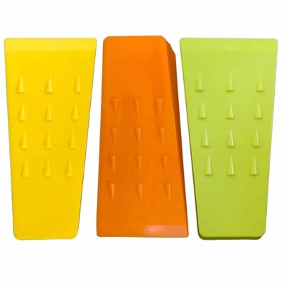 3Pk 5.5'' Tree Felling Wedge Logging Bucking ABS Plastic (Green Orange Yellow)
