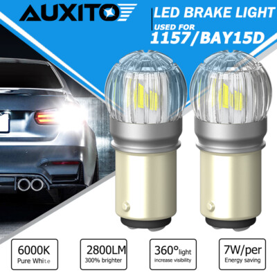 2x 6000K Super White 1157 BAY15D 30-SMD LED Tail Stop Brake Light Bulbs 7528 12V