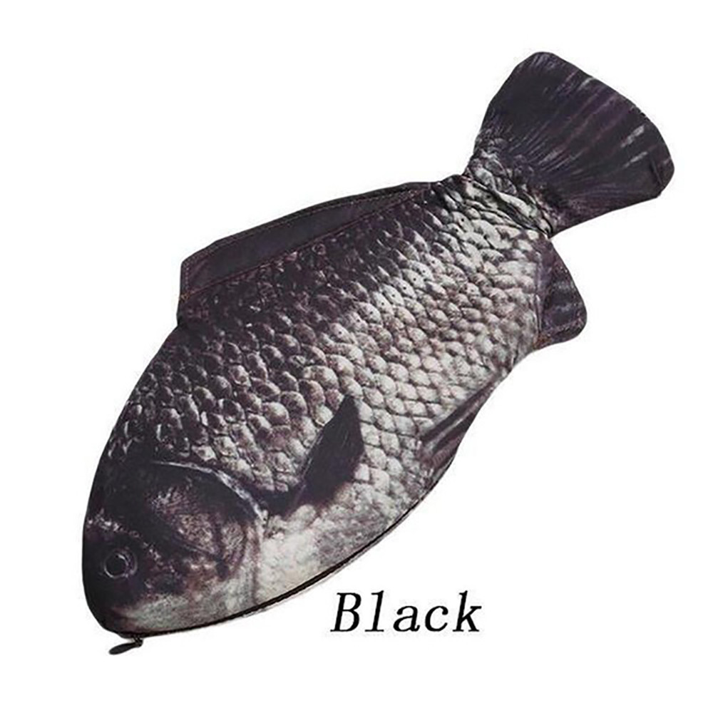 1PC Carp Pen Bag Realistic Fish Shape Make-up Pouch Pen Pencil Case With Zipper