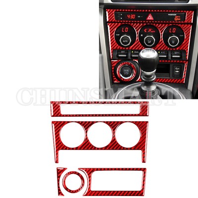 Red Carbon Fiber Inner Central Console Cover Trim For Toyota 86 Subaru BRZ 17-19