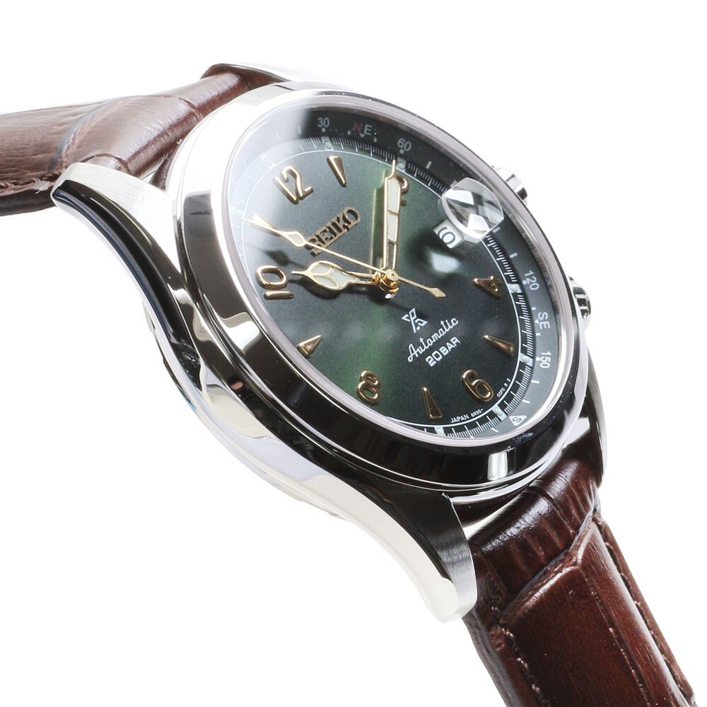 Pre-owned Seiko Prospex Alpinist Sbdc091 Green Mechanical Automatic Men's Watch In Box