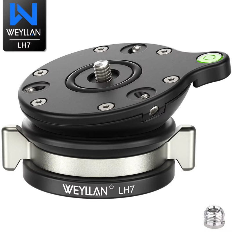 LH7 Tripod Leveling Base Professional Adjusting Plate Leveler with 1/4" to 3/8"