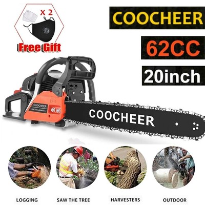 62CC GAS Chainsaw GASOLINE Powered Chain Saw Engine Cutting 2 CYCLE 20