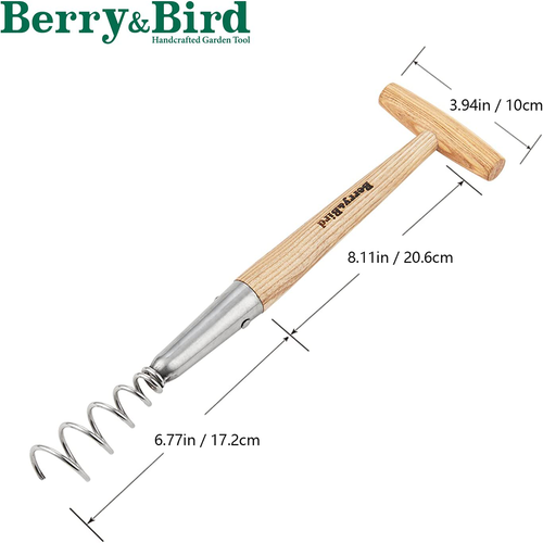 Berry&Bird Hand Corkscrew Weeding Tool Manual Weed Puller Garden Tool T-Handle