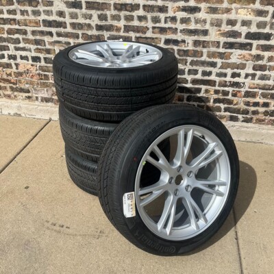 SetOf4 OEM 19'' Tesla Model Y 2022-2023 Wheels/Rims Silver + Continental Tires