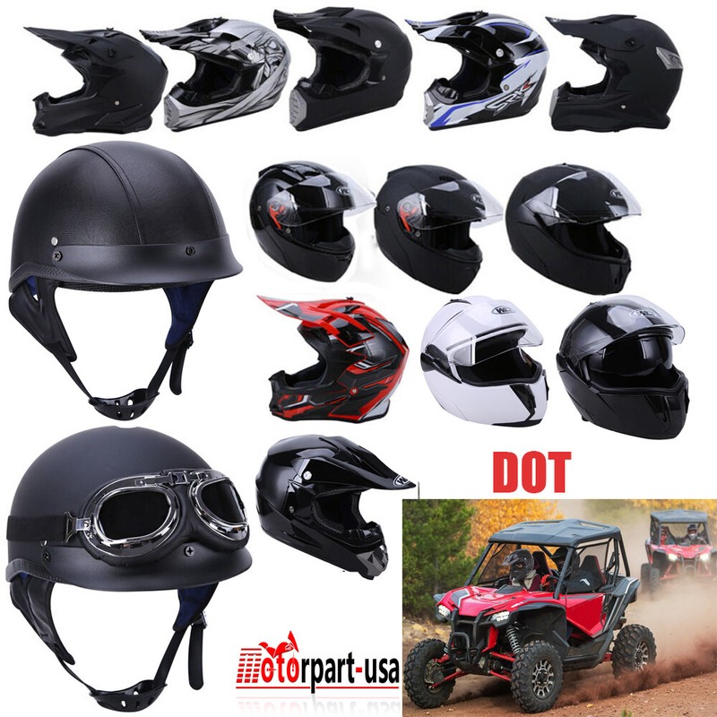 DOT Helmet Dual Visor Flip Up Motorcycle Dirt Bike Off-Road Outdoor Snowmobile