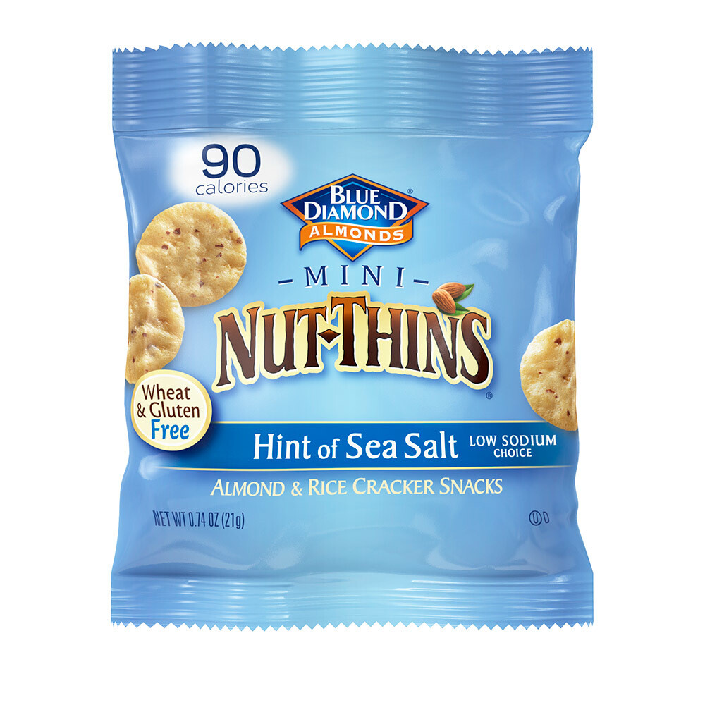 Blue Diamond almonds, nut-thins, Mini almond&Rice cracker snacks, hint of sea salt (041570130001)