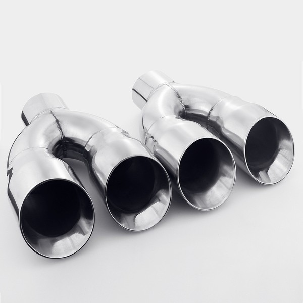 1 Pair Quad 3" Out Exhaust Tips 2.25" In 9" Long Dual Wall 304