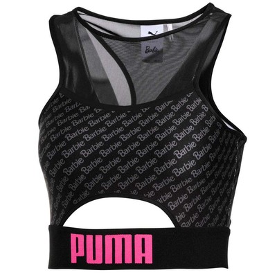 

Укороченная спортивная майка Puma Scoop Neck X Barbie Womens Black Casual Athletic, Черный