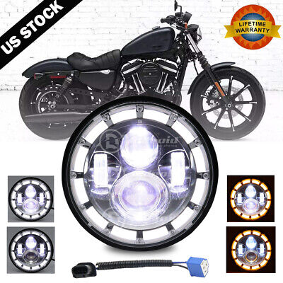 7'' inch LED Headlight With Turn Signal For Harley Davidson Touring Street Glide