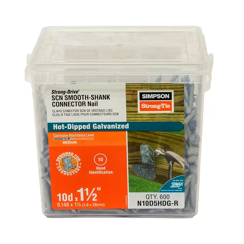Simpson Strong Tie Connector Nails 1 1/2 in Hot Dip Galvanized 600 Count 9 Gauge