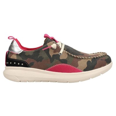 Женские зеленые кроссовки Ariat Hilo Studs Camo без шнуровки, повседневная обувь 10044428