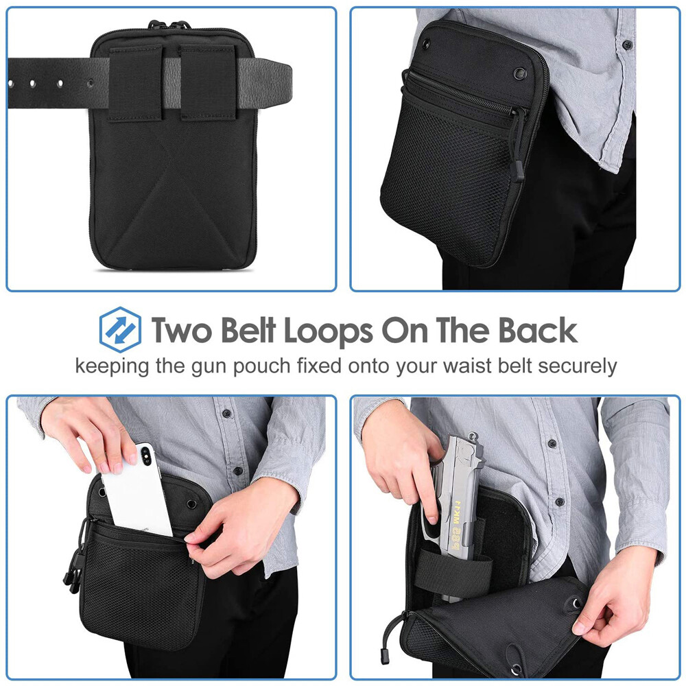 Tactical Gun Holster Concealed Carry Pistol Holster Handgun Fanny Pack Waist Bag