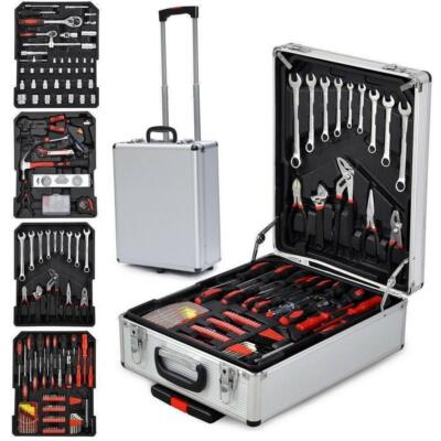 799 Pieces Aluminum Trolley Case Mechanics Tool Set with Adjustable Wrench Home