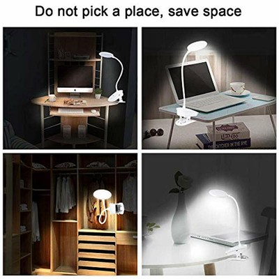 Clip On Reading Light, Accering 18 LED Portable USB Rechargeable Book With 3 And