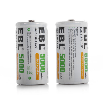 EBL Size C/D C D Cell NI-MH Rechargeable Batteries Pack Battery Charger Lot
