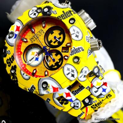 Pre-owned Invicta Nfl Reserve Subaqua Specialty Pittsburgh Steelers Hydroplated Watch