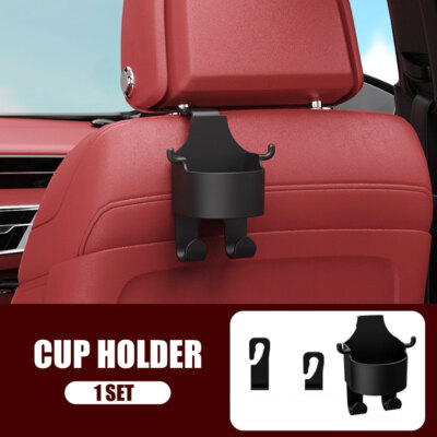 2 in 1 Car Parts Back Seat Headrest Hook Hanger Storage Organizer With Cup Holde