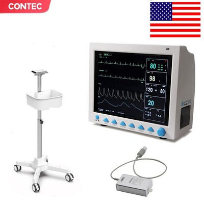 ICU CCU Patient Monitor 7 parameters Spo2 PR NIBP Temp Resp ECG,EtCO2,Printer