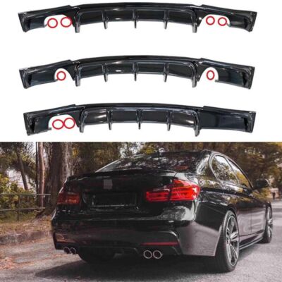 Rear Lower Diffuser for BMW 3 Series F30 F35 2012-2019 MP style Glossy Black 