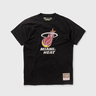

Mitchell - Ness NBA Miami Heat Team Logo SS Баскетбольная футболка Мужская черная, Черный, Mitchell - Ness NBA Miami Heat Team Logo SS Basketball T-Shirt