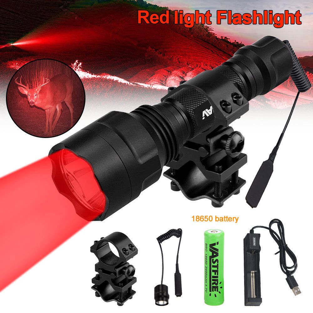 1000yard Green Red LED Flashlight Predator Hunting Light Wea