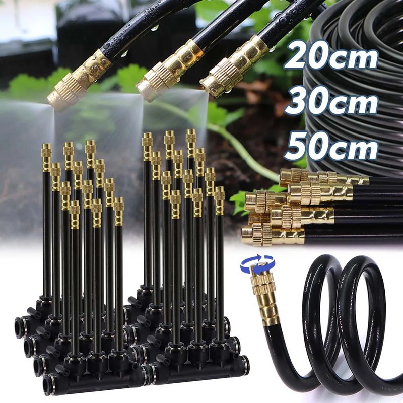 3-way 20/30/50cm Misting Nozzle 360° Bend Atomizer Sprayer Slip Lock Quick Conne