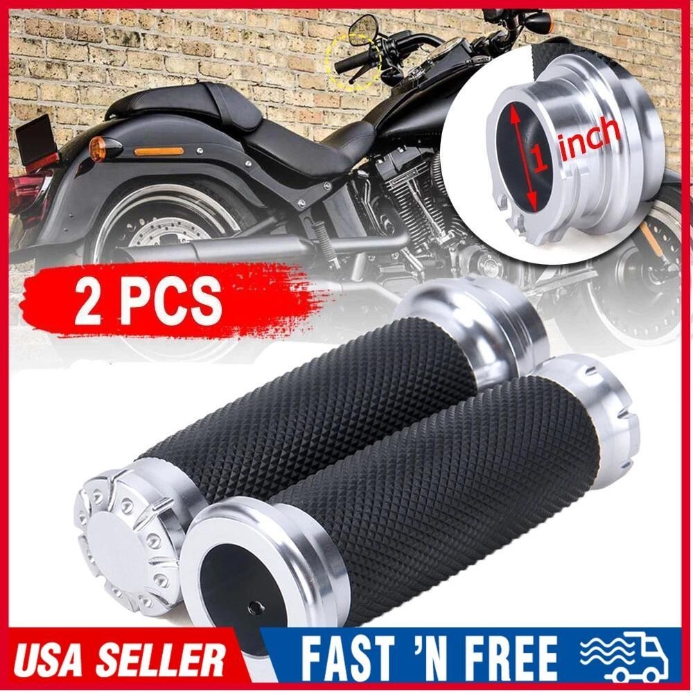 1"Cable Throttle Hand Grips Handlebar Chrome US For Harley Road King