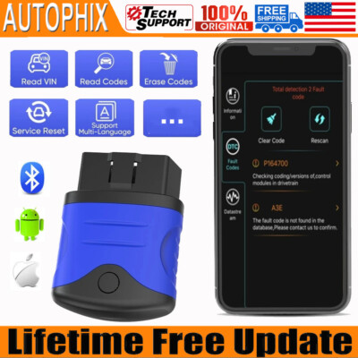Auto Bluetooth OBD2 Scanner All System Oil Reset Diagnostic Tool For IOS Android