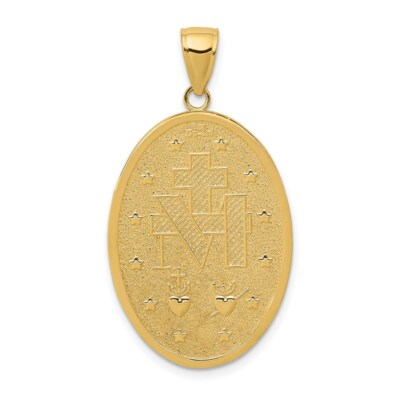 Pre-owned Superdealsforeverything Real 14kt Yellow Gold Miraculous Medal Pendant