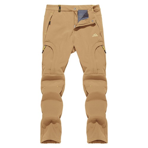 Men's Fleece Lined Ski Snow Pants 5 Zip Pocket Waterproof Hiking Winter Trousers