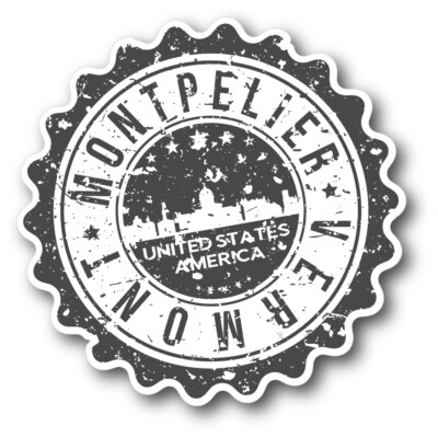 Montpelier City Vermont USA State Vintage Grunge Vinyl Sticker Decal