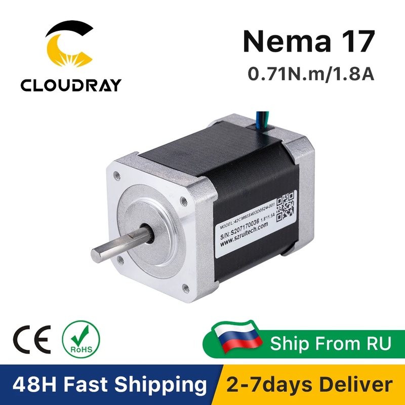 2 Phase Nema17 Stepper Motor 42mm 71Ncm 1.8A Stepper Motor 4-lead Cable for 3D