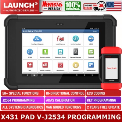 2024 LAUNCH X431 PAD V 5 PRO Car Diagnostic Scanner J2534 Programming Key Coding